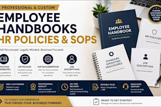 write and design employee handbook, HR policies, sops, job descriptions contract