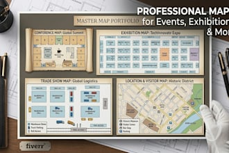 design conference map, exhibition map, trade show map, location map, visitor map