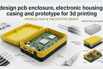 design pcb enclosure, electronic housing, casing and prototype for 3d printing