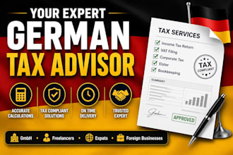 be your german tax advisor for vat, corporate tax, income tax and bookkeeping