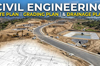 create civil engineering site plan, grading plan, and drainage plan