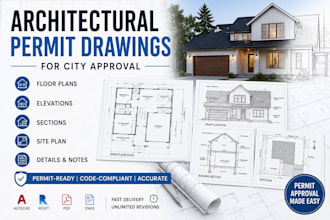 create architectural permit drawings for city approval and building permits