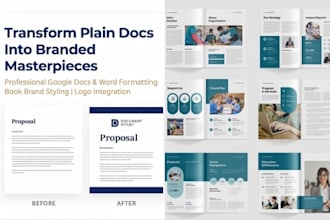 design branded word documents, google docs, ebooks and business files