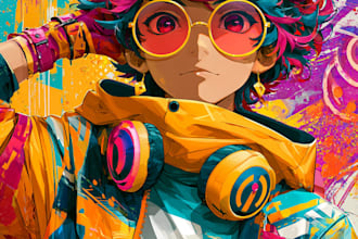 anime character an illustration and anime character