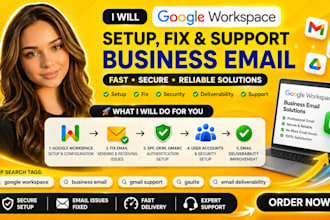 setup, fix google workspace, business domain email, and gmail issues quick
