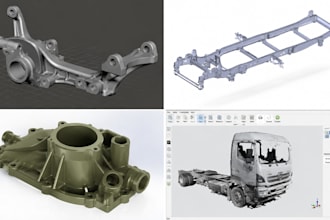 do 3d cad models, reverse engineer parts, convert stl to cad and design products