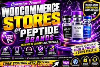 create a conversion focused woo commerce store for peptide brands