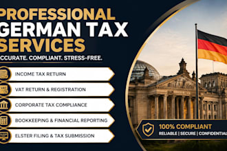 prepare german tax, vat, elster, tax return and bookkeeping