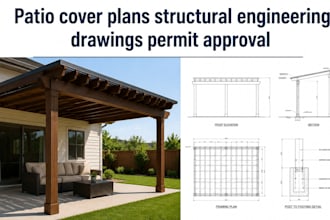 patio cover plans structural engineering drawings permit approval