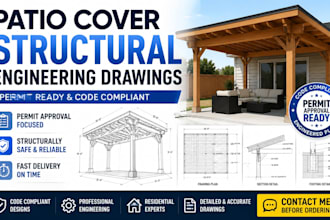 patio cover structural engineering drawings and permit plans