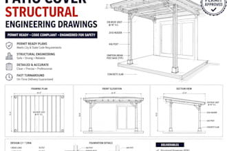 patio cover plans structural engineering drawings permit approval