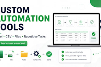 create custom automation tools for excel CSV files and repetitive tasks