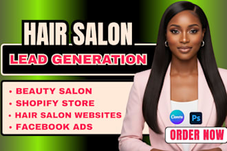 setup and manage shopify champaign for your beauty salon, hair salon facebook ad