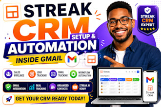 setup streak CRM in gmail, build sales pipelines and automate workflows