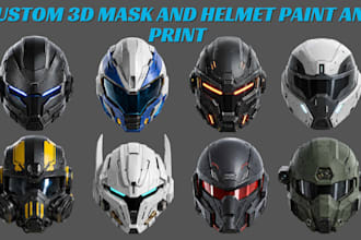 sculpt 3d model of a helmet,3d mask cosplay armor cosplay mask stl for printing