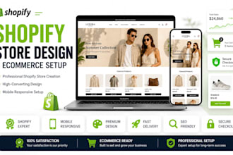 create shopify store design, shopify ecommerce store, and shopify setup