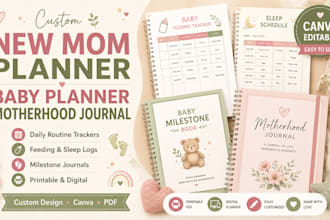 design new mom daily planner, baby planner and motherhood journal