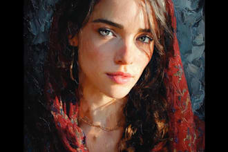 oil painting portrait and illustrations