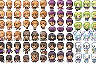 create rpg maker mv mz character sprite sheets with sv battlers for indie devs