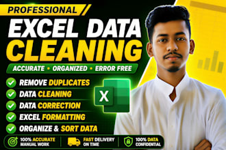 clean excel data, remove duplicates and format spreadsheets