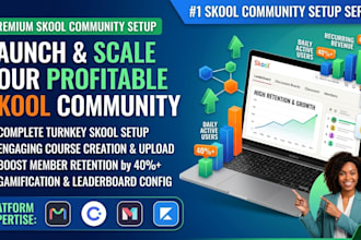 setup skool online community skool course creation and manager