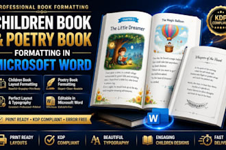 format children book layouts and poetry books