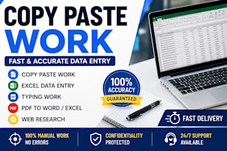 do fast copy paste work, data entry and online typing tasks accurately