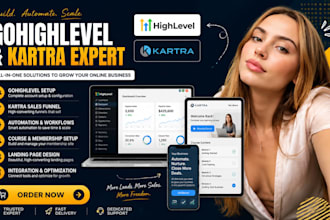 design gohighlevel landing page, sales funnel, ghl virtual assistant, kartra