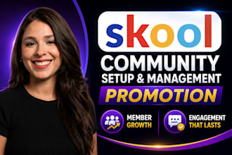 skool community setup and management promotion active members growth circle so