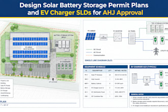 design solar battery storage permit plans and ev charger slds for ahj approval