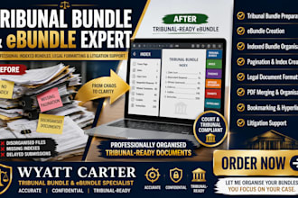 prepare tribunal bundle, ebundle, indexed bundle, litigation support, formatting