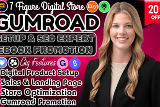 setup gumroad digital store,gumroad automation,gumroad marketing sale page desgn