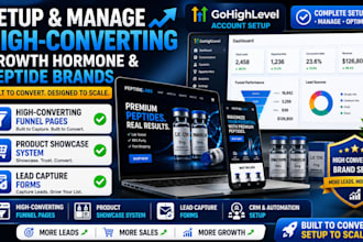 setup and manage high converting growth hormones and performance peptide brand