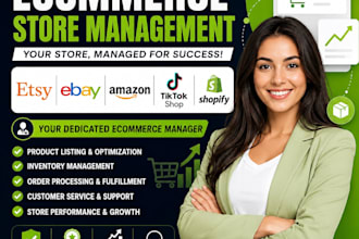 do ecommerce store management for etsy ebay amazon tik tok shop shopify manager
