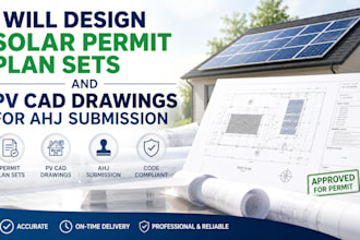 design solar permit plan sets and pv cad drawings for ahj submission
