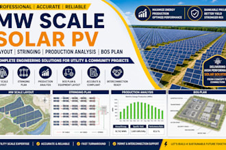 mw scale solar pv layout stringing and production analysis and bos plan