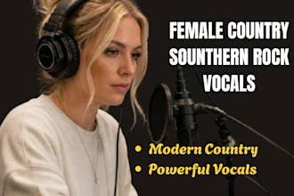 record female country vocals for modern country and southern rock songs