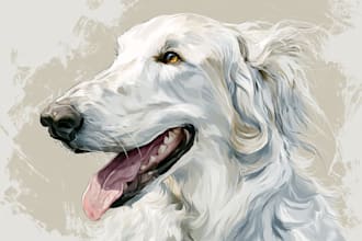 draw cartoon illustration portrait for dog, cat or any pet