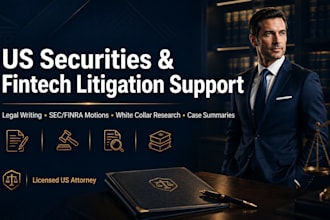 draft legal motions for US sec and finra matters as us attorney