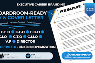 write an executive cv and cover letter for c suite and senior leaders