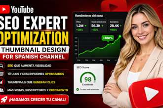 be your youtube seo expert optimization thumbnail design for spanish channel