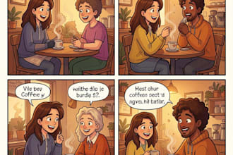 draw comic strip for comic book illustration or webcomic