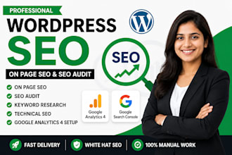 do on page SEO, audit, keyword research and ga4 setup