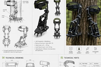 product design and mechanical engineering for tree climbing mechanisms