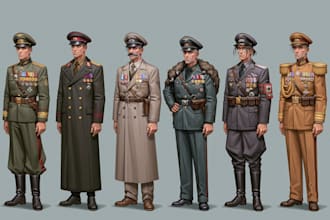 draw military characters or military related illustrations