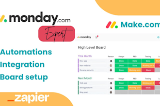 setup make com zapier and monday CRM automation workflows