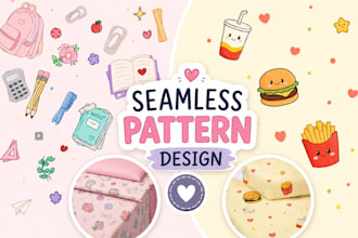 design seamless patterns and seamless repeat patterns for apparel, fabric prints