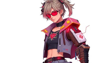 design cyberpunk character, original character design