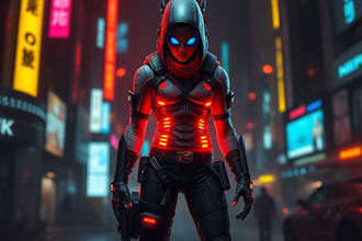 design cyberpunk character, original character design