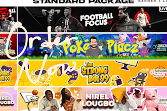 create epic youtube banner and logo for any brand niche